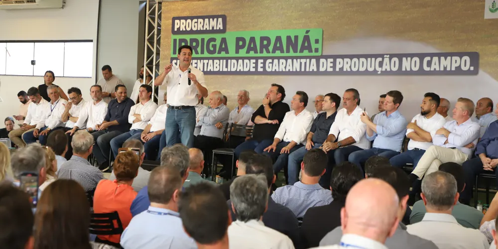 A iniciativa visa incrementar em 20% a área irrigada no Paraná