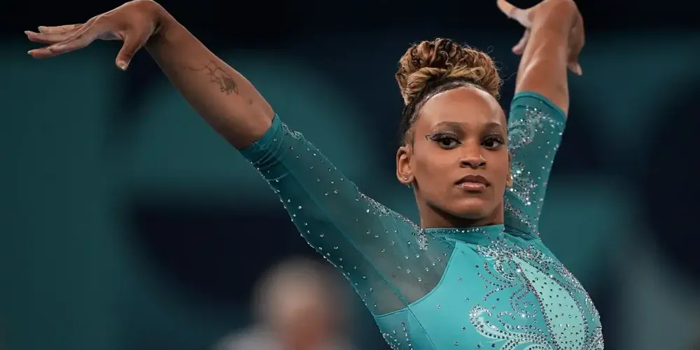 Rebeca Andrade na final do solo em Paris 2024