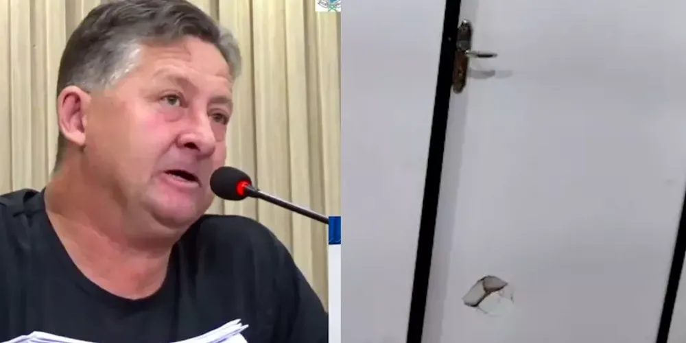 O vereador Ivo Potulski (Republicanos) danificou porta do Samu por demora de atendimento