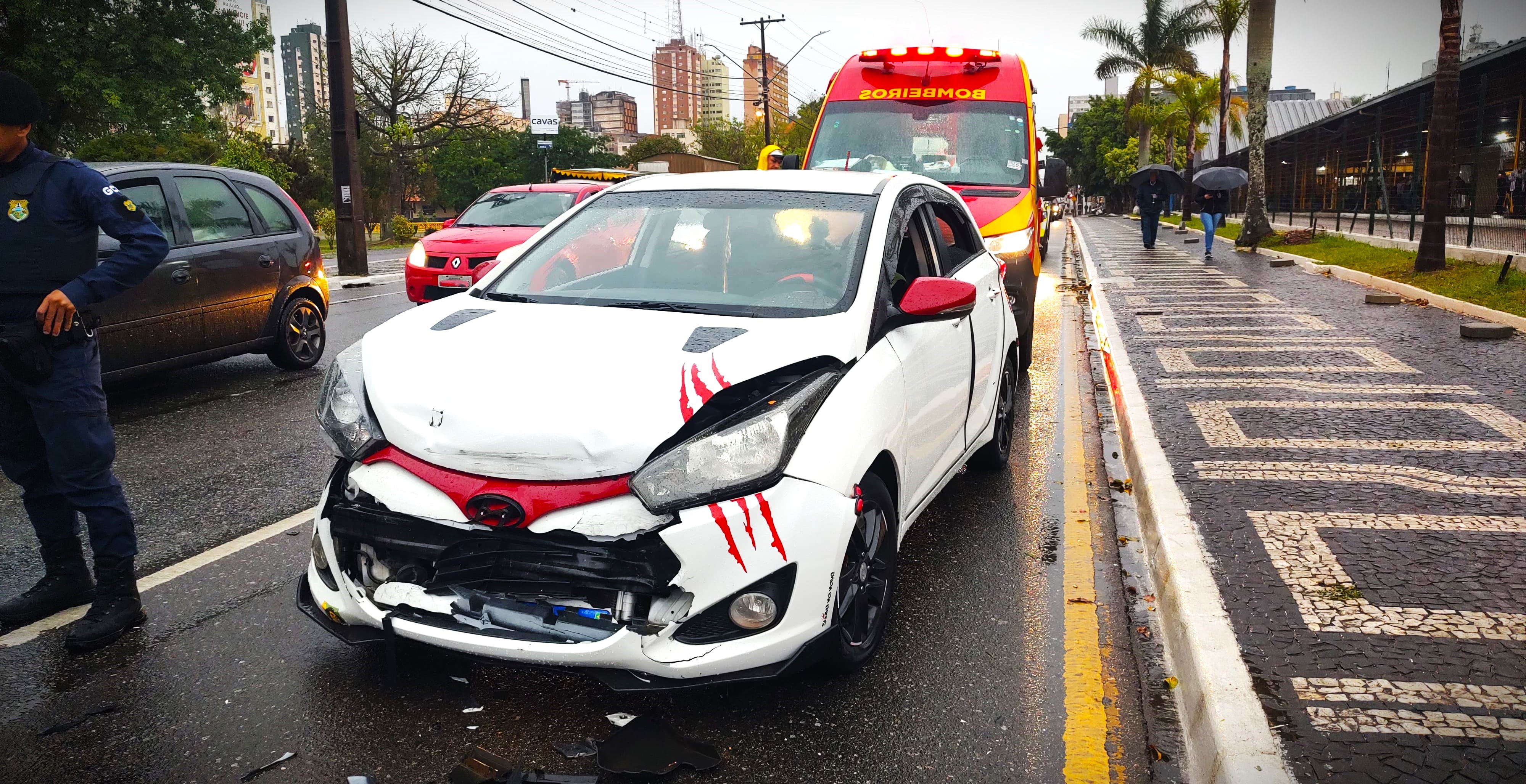 Hyundai HB20 esteve envolvido no acidente de trânsito