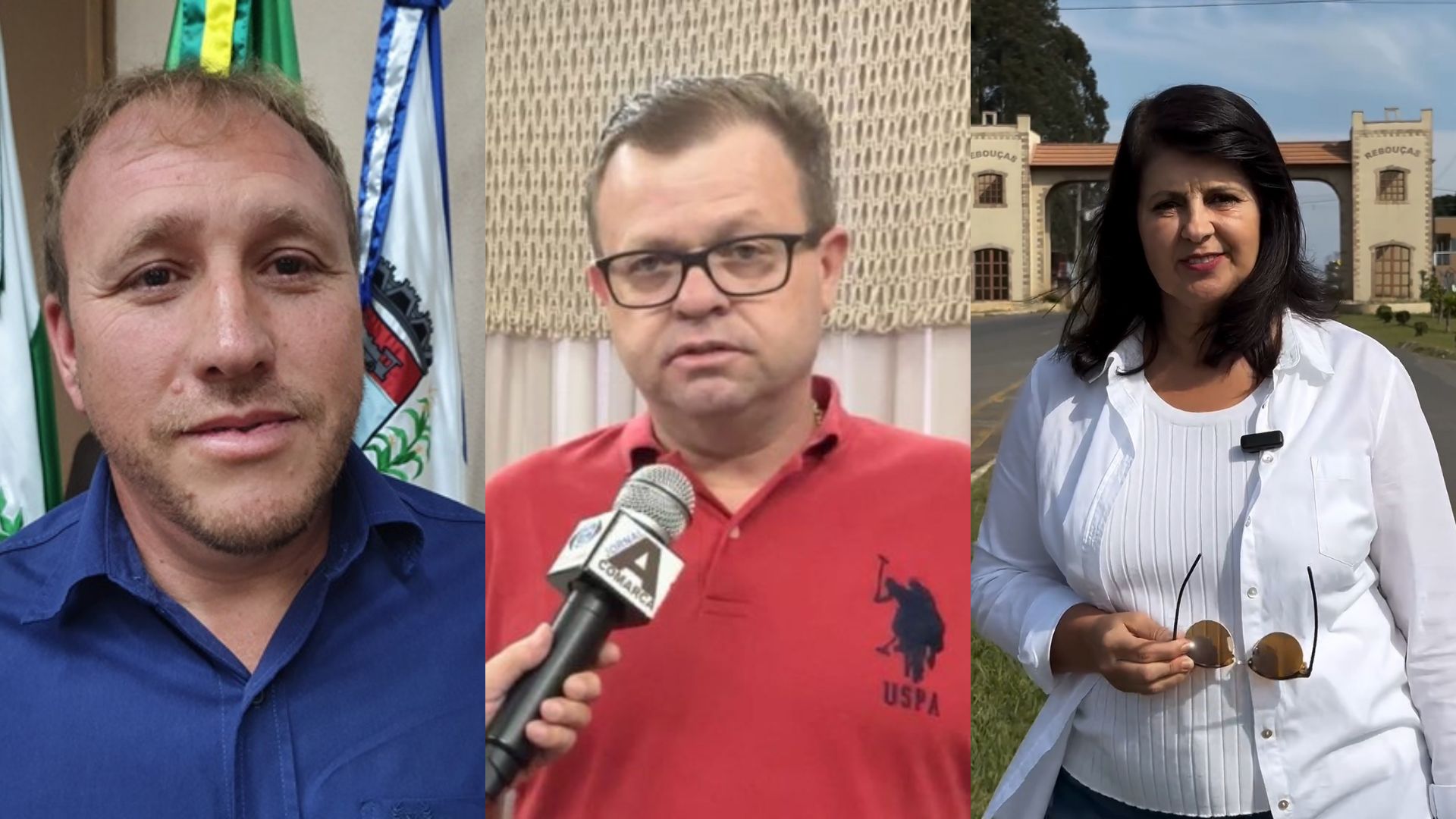 Laércio (PP), Fábio Marcelo Chiqueto (PSD) e Mirian Castagnoli (Cidadania) tentam à Prefeitura.