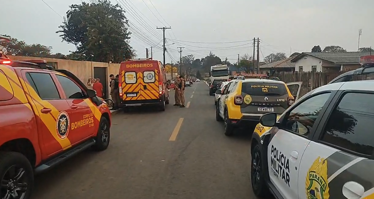 Crime aconteceu na rua Peri e mobilizou Polícia Militar e Corpo de Bombeiros