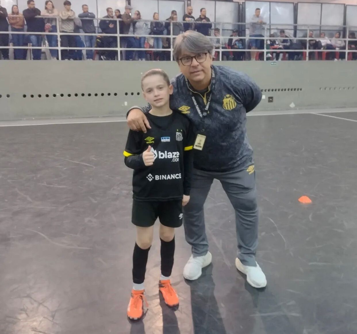 João, de 10 anos, foi aprovado pelo Santos Futsal