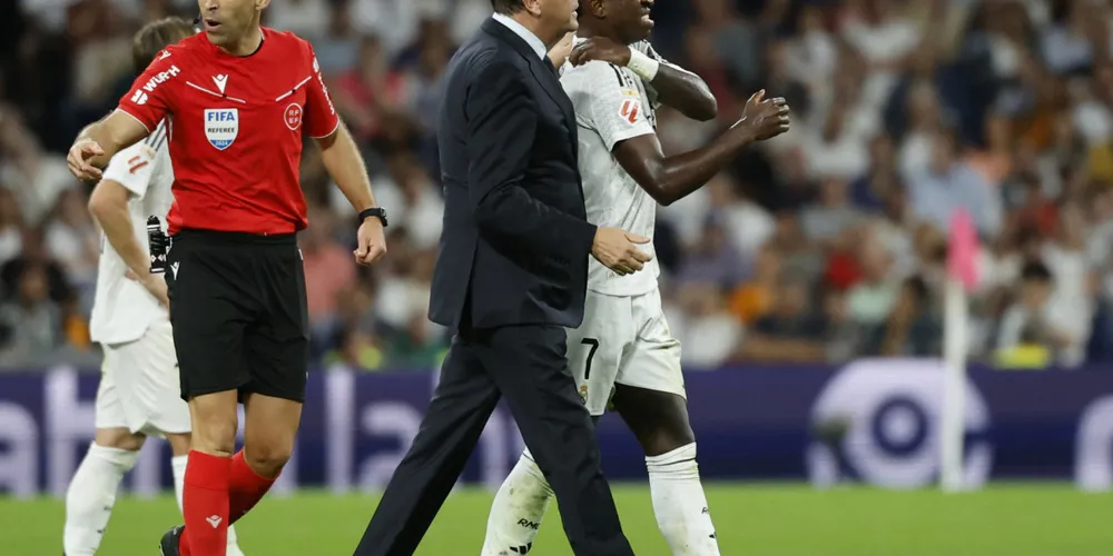 Vini Jr deixa o campo lesionado em jogo do Real Madrid