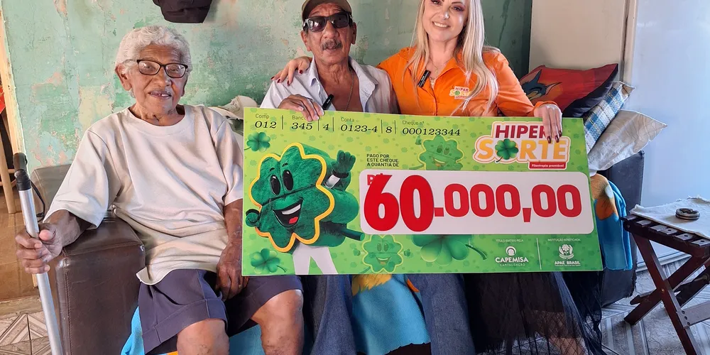 Adriel, irmão do ganhador Marcio Luis Pinto da Silva, recebeu o prêmio de R$ 60 mil