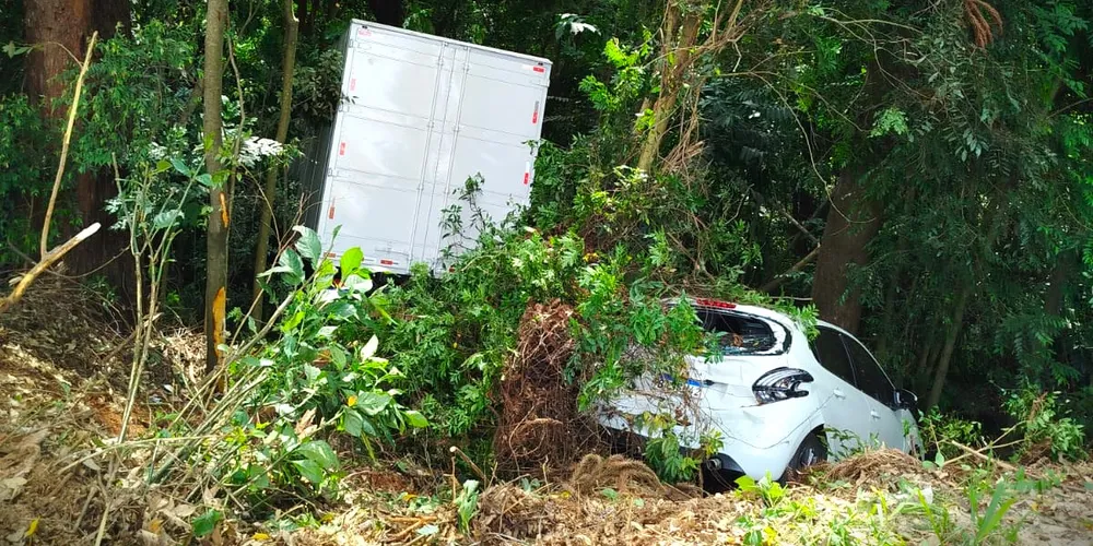 Veículo parou numa 'região de mata', após o acidente
