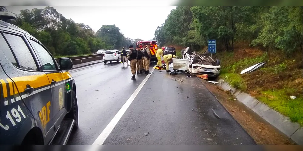 Acidente aconteceu no km 419 da rodovia BR-376