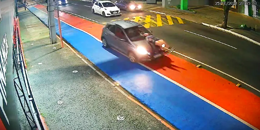 Atropelamento foi flagrado por câmera de segurança