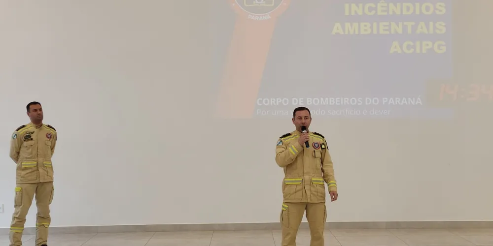 O comandante do 2º Grupamento do Corpo de Bombeiros de Ponta Grossa, tenente-coronel Rafael Lorenzetto, participou da reunião na Acipg
