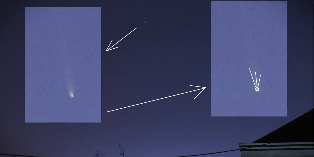 Imagens do cometa C/2023 A3 passando por Ponta Grossa