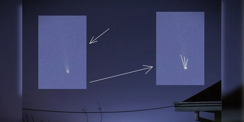 Imagens do cometa C/2023 A3 passando por Ponta Grossa