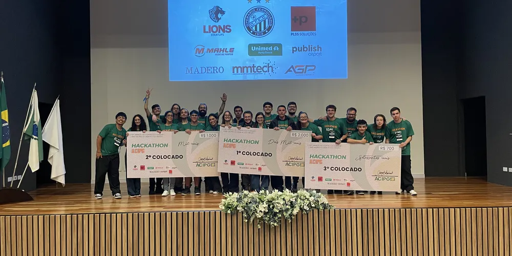 A equipe vencedora do Hackathon Acipg ganhou um prêmio de R$ 2.000