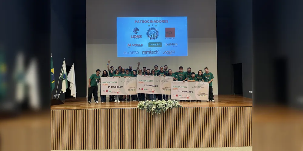 A equipe vencedora do Hackathon Acipg ganhou um prêmio de R$ 2.000