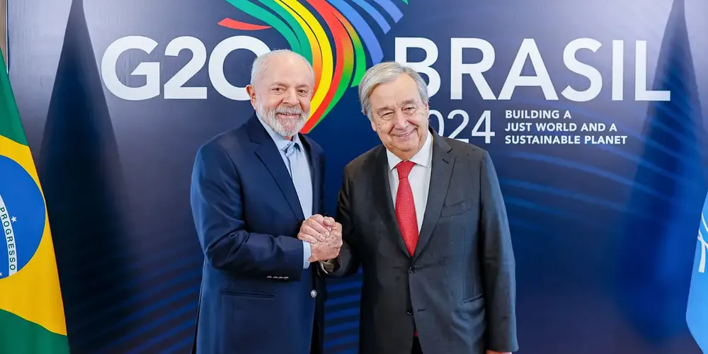 Lula e secretário-geral da ONU se reúnem para discutir ações do G20