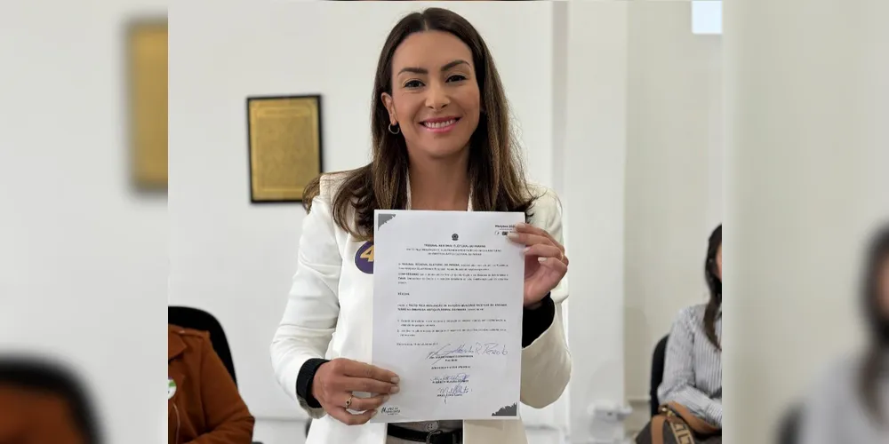 Mabel Canto (PSDB) adere "Pacto das Eleições 2024: No caminho da Paz", em Fórum Eleitoral de Ponta Grossa