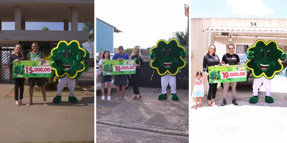 Os três ganhadores são moradores de Ponta Grossa