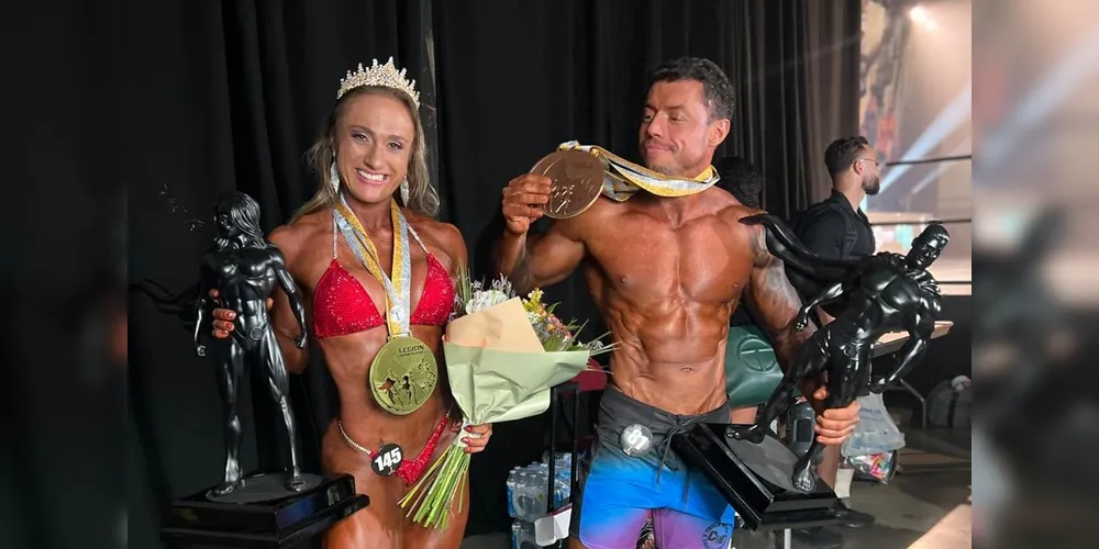 Vinícius foi campeão no Men’s Physique, já Juliana Dolinski ficou com o primeiro lugar no Overall Wellness Open