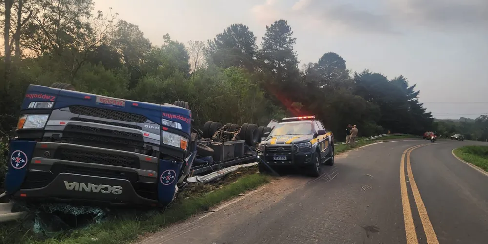 O veículo envolvido foi um caminhão Scania