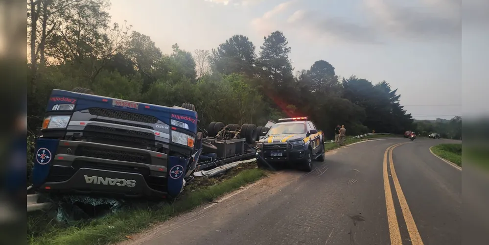 O veículo envolvido foi um caminhão Scania