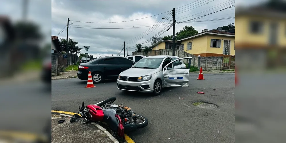 Motociclista é levado para o hospital após acidente na Nova Rússia