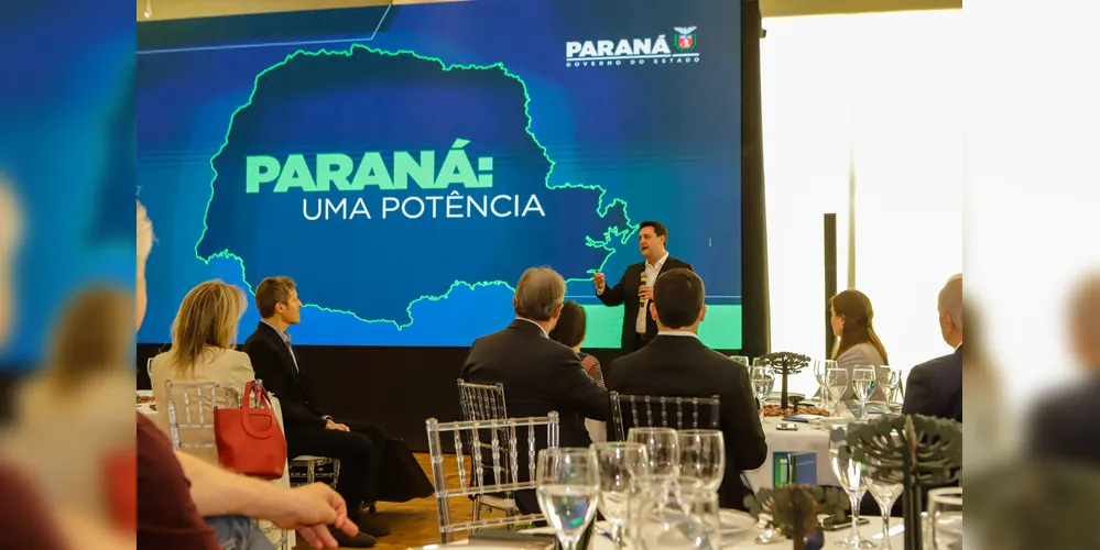 Dado foi apresentado nesta segunda-feira (30) pelo governador Carlos Massa Ratinho Junior em um almoço com empresários paranaenses no Palácio Iguaçu