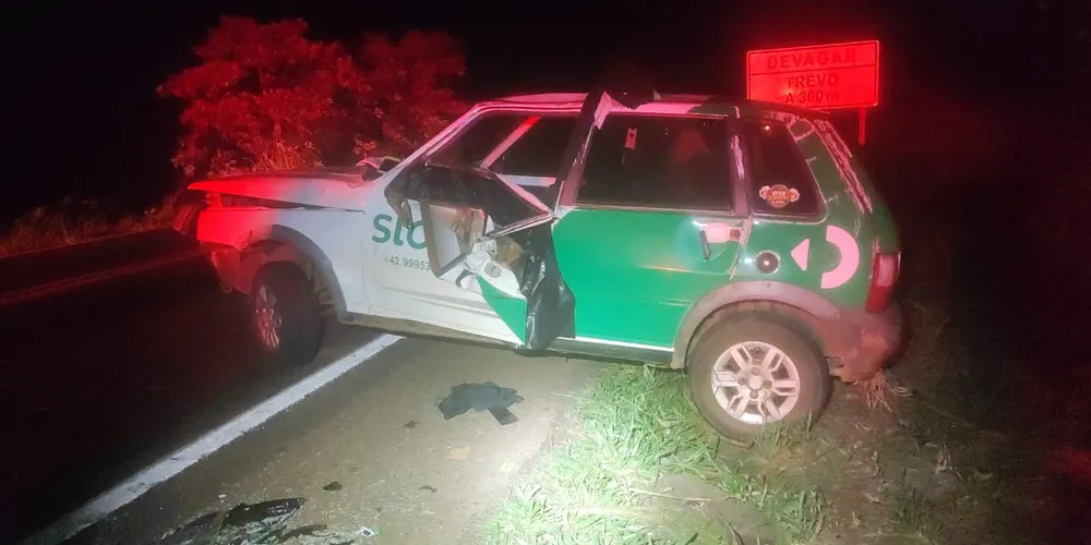 Acidente aconteceu na noite desse domingo (13) no trecho Manoel Ribas a Pitanga, na PR-466