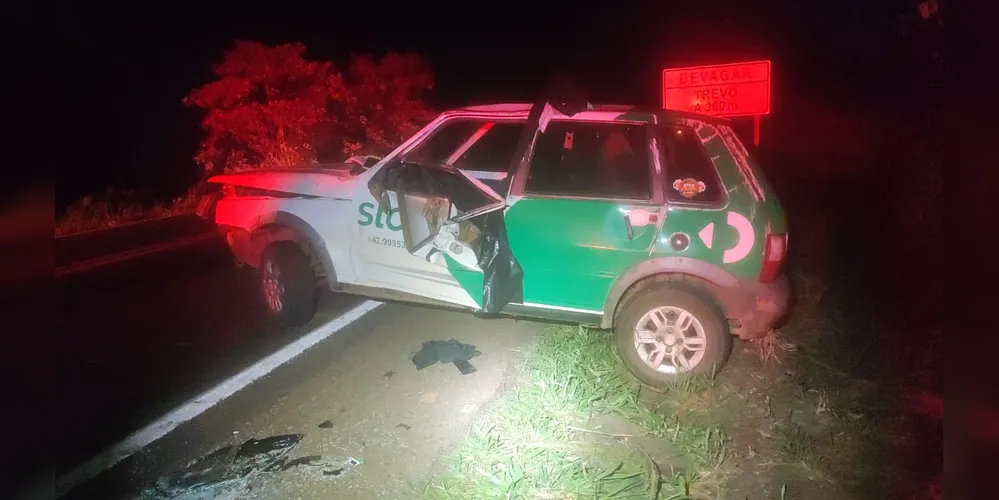 Acidente aconteceu na noite desse domingo (13) no trecho Manoel Ribas a Pitanga, na PR-466