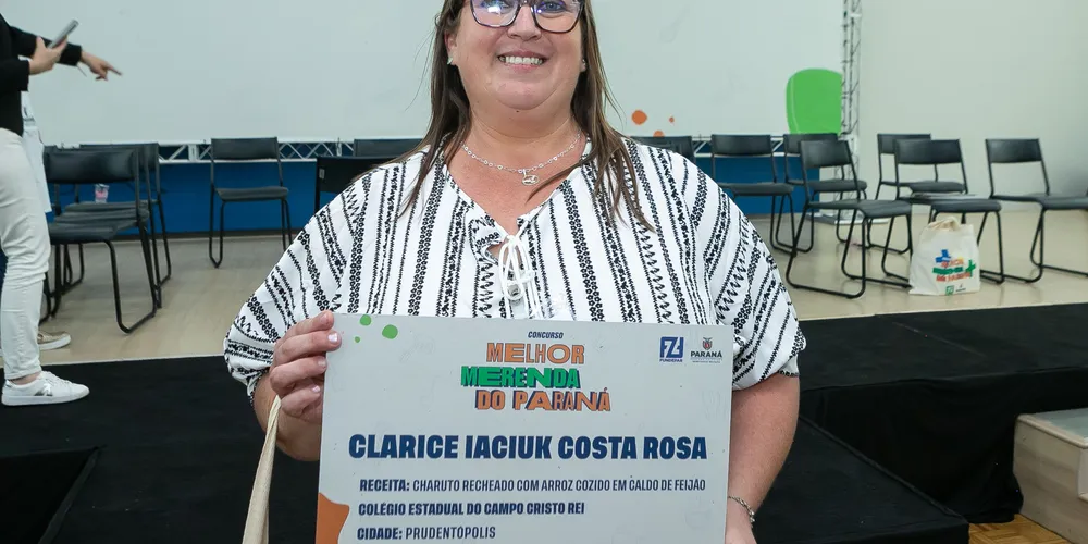 O prato foi elaborado por Clarice Iaciuk Costa Rosa, merendeira do Colégio Estadual do Campo Cristo Rei, de Prudentópolis