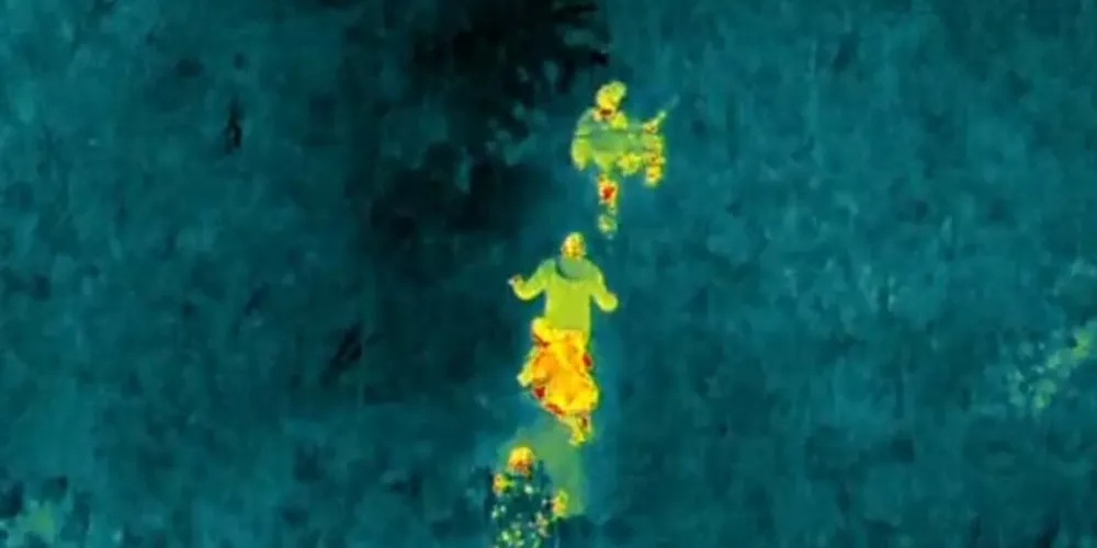 Drones térmicos identificaram fontes de calor na mata