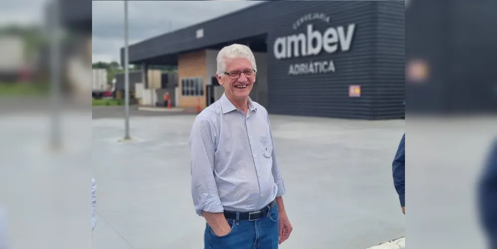 Norberto Anacleto Ortigara durante visita a Cervejaria Ambev-Adriática, nessa quarta-feira (7)