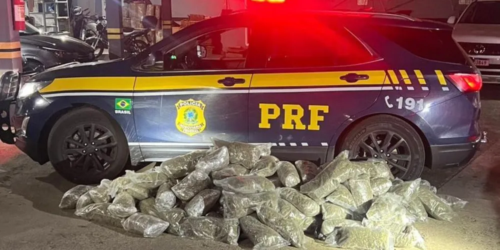 Polícia Rodoviária Federal apreende mais de 126 quilos de maconha (skunk) em Irati, nos Campos Gerais