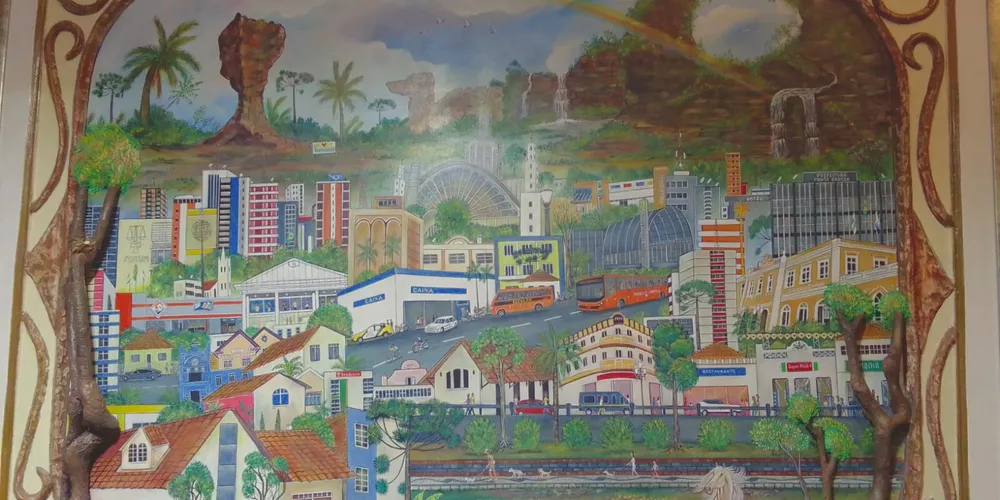 Pintor colombiano retrata Ponta Grossa em tela