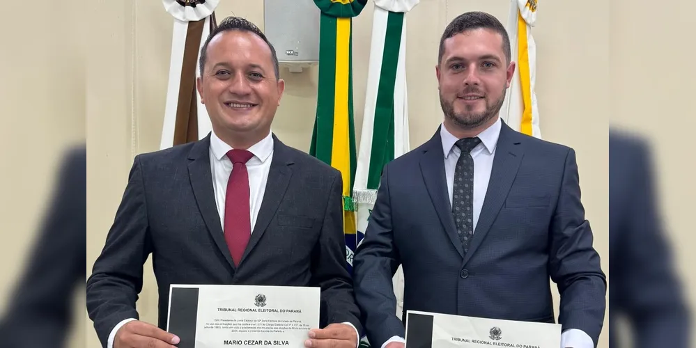 O prefeito eleito de São João do Triunfo, Mario Cezar (PT), e seu vice eleito, Cristian Borges (PT), foram diplomados