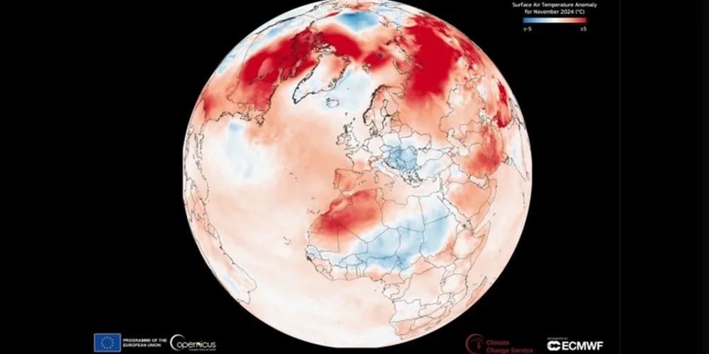 O novembro recorde de 2023 teve temperatura média 1,74°C