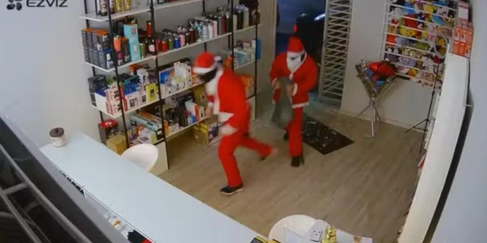 Além da fantasia, a dupla usava uma máscara que cobria o rosto