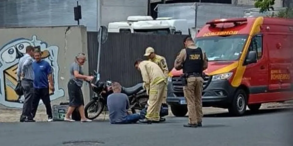 Motociclista sofreu escoriações