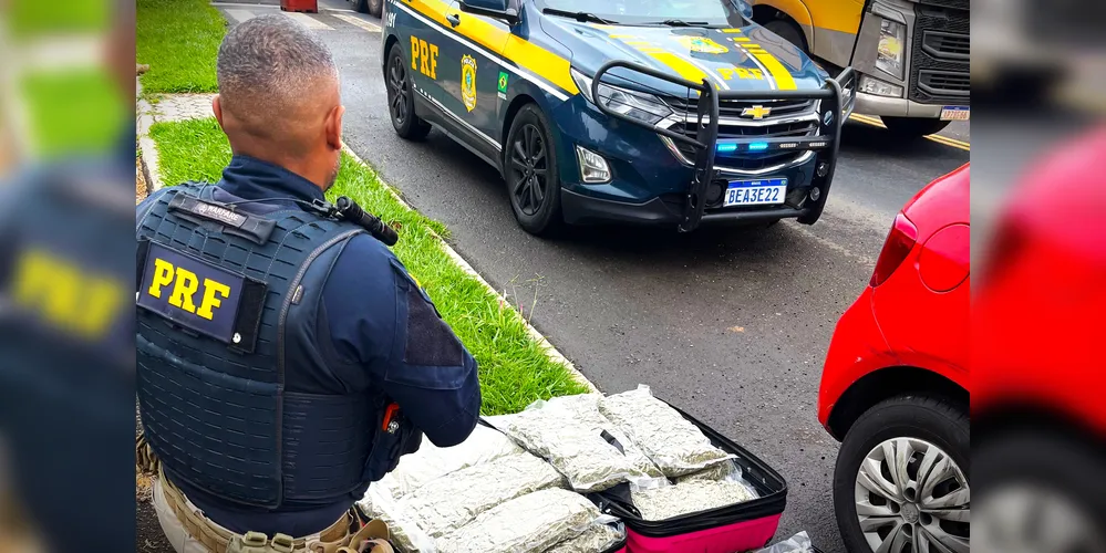 Agentes de segurança também apreenderam mais de 34 kg de skunk