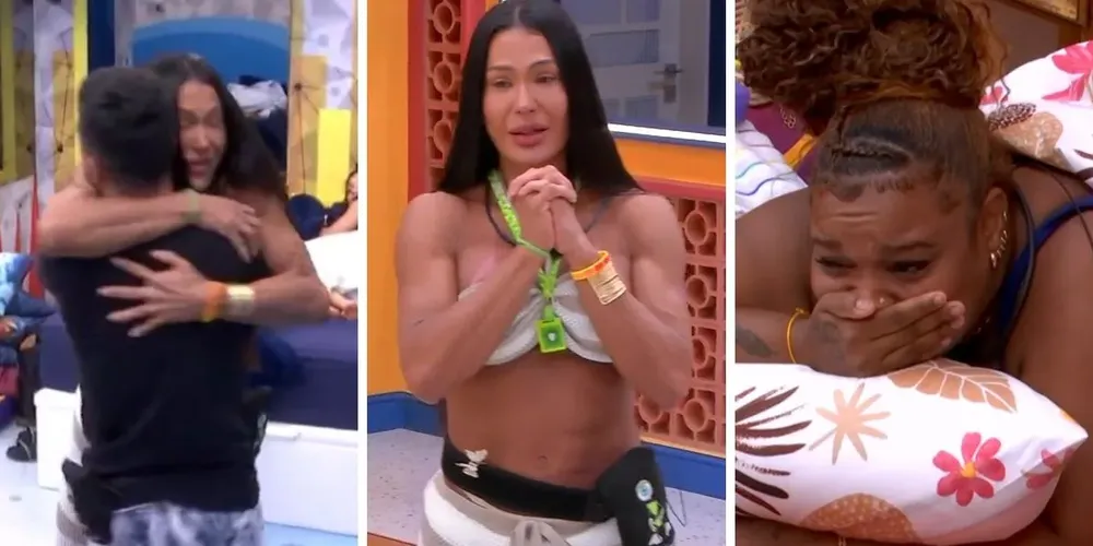 Pouco antes da entrada de Gracyanne, os brothers foram orientados a ficar completamente parados