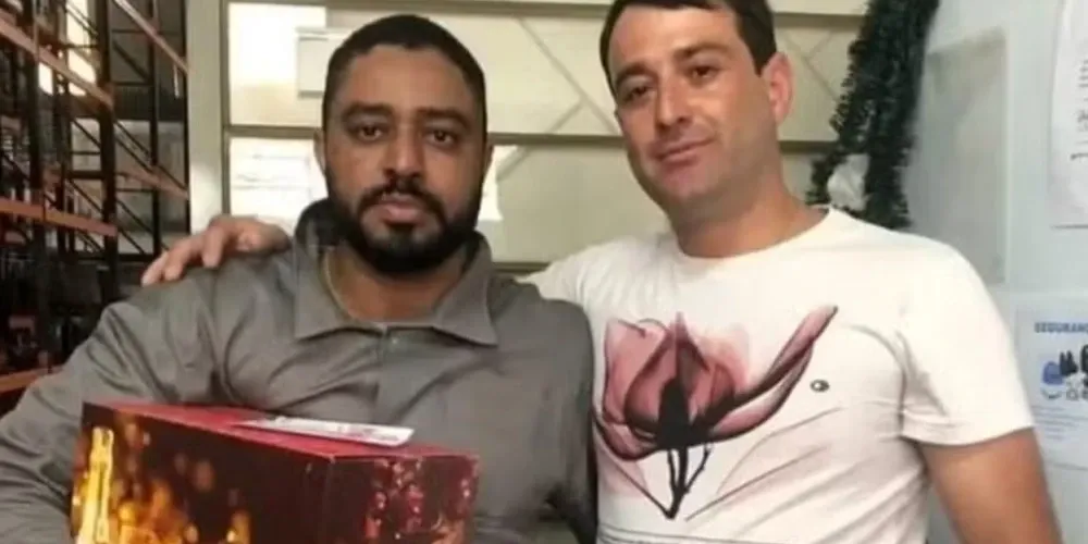 Funcionário Eliandro (esquerda) e o empresário Kerli (direita)