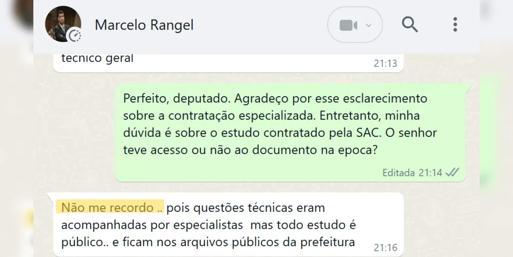 Reportagem procurou o ex-prefeito entre a tarde e a noite de terça-feira (11)