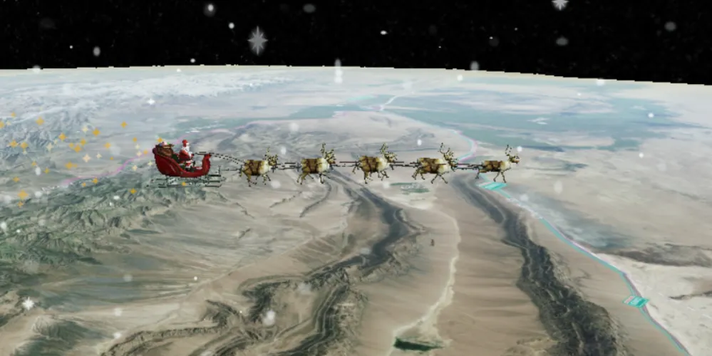 Comando de Defesa Aeroespacial da América do Norte (NORAD) dos Estados Unidos rastreia viagem do Papai Noel