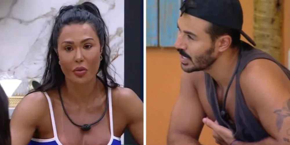 Gracyanne Barbosa e Mateus Pires na casa do Big Brother Brasil