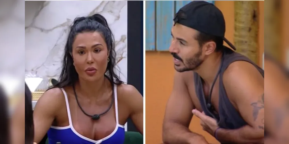 Gracyanne Barbosa e Mateus Pires na casa do Big Brother Brasil