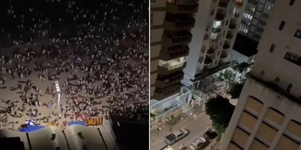 Vídeos flagram arrastão em praia de Guarujá na virada do ano