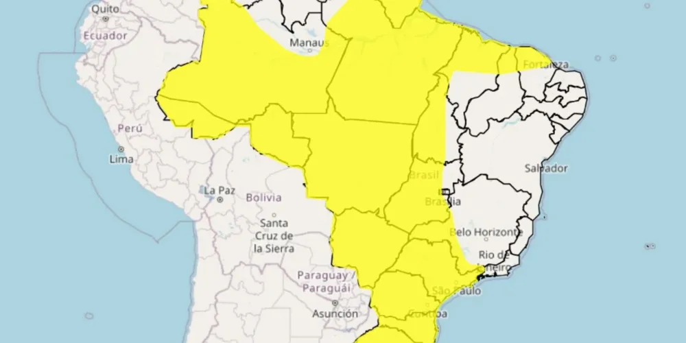 Grande parte do Brasil está em alerta para chuvas intensas, nesta quinta-feira (13)