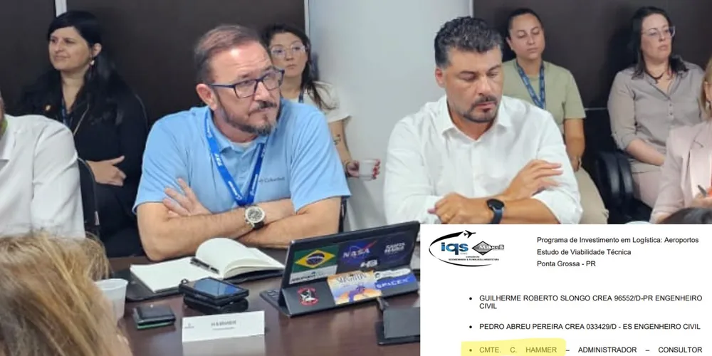 Clairton Hammer estava ao lado do ex-prefeito Marcelo Rangel, durante a reunião ocorrida na semana passada e que tratou sobre o Aeroporto Sant'Ana