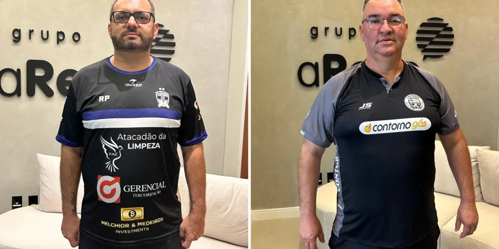 Rogério Pruencio, técnico da ACGF e Arnaldo Tozetto, treinador do Contorno