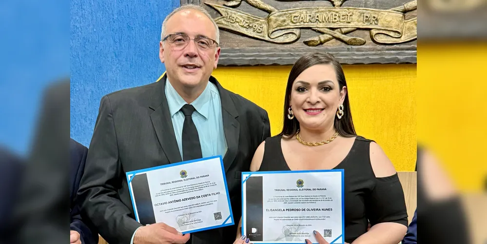 A prefeita reeleita de Carambeí, Elisangela Pedroso (PL), foi diplomada nesta sexta-feira (06)