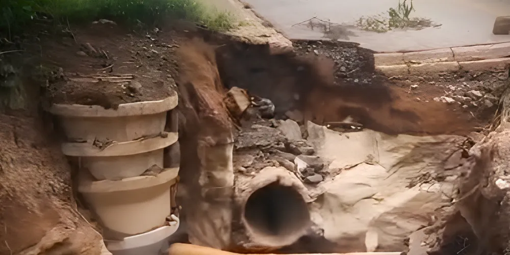 Empresa responsável pela obra deixou parte da via danificada