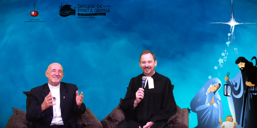 Padre Edvino Sicuro e pastor Diego Biel gravaram o vídeo